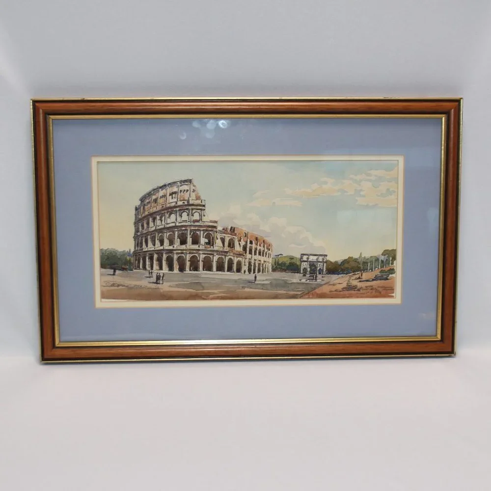 Liapin Roman Watercolor Print of the Colosseum 1995